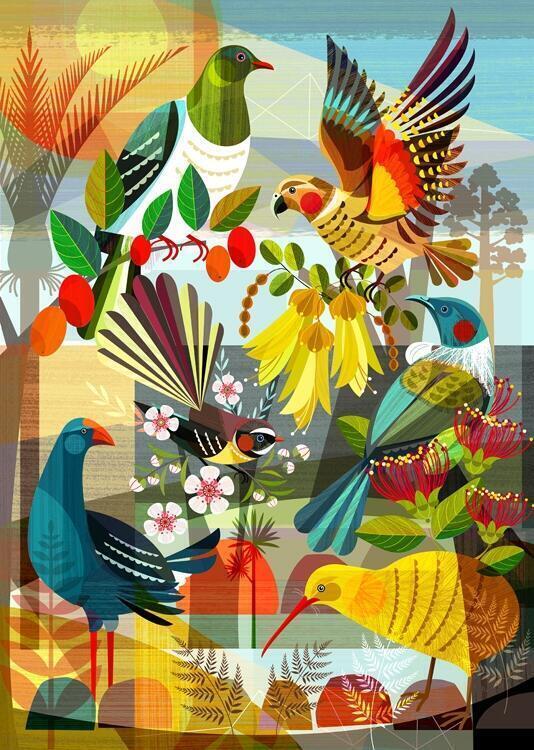NZ Flora and Fauna Art Magnet