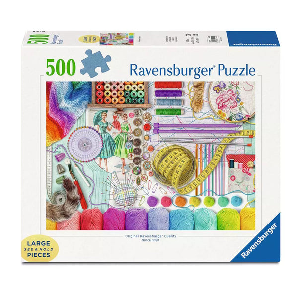 Ravensburger Needlework Station 500-piece jigsaw puzzle box