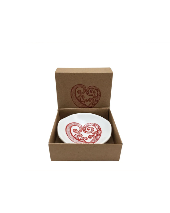 Red Aroha On White - 7cm Porcelain Bowl