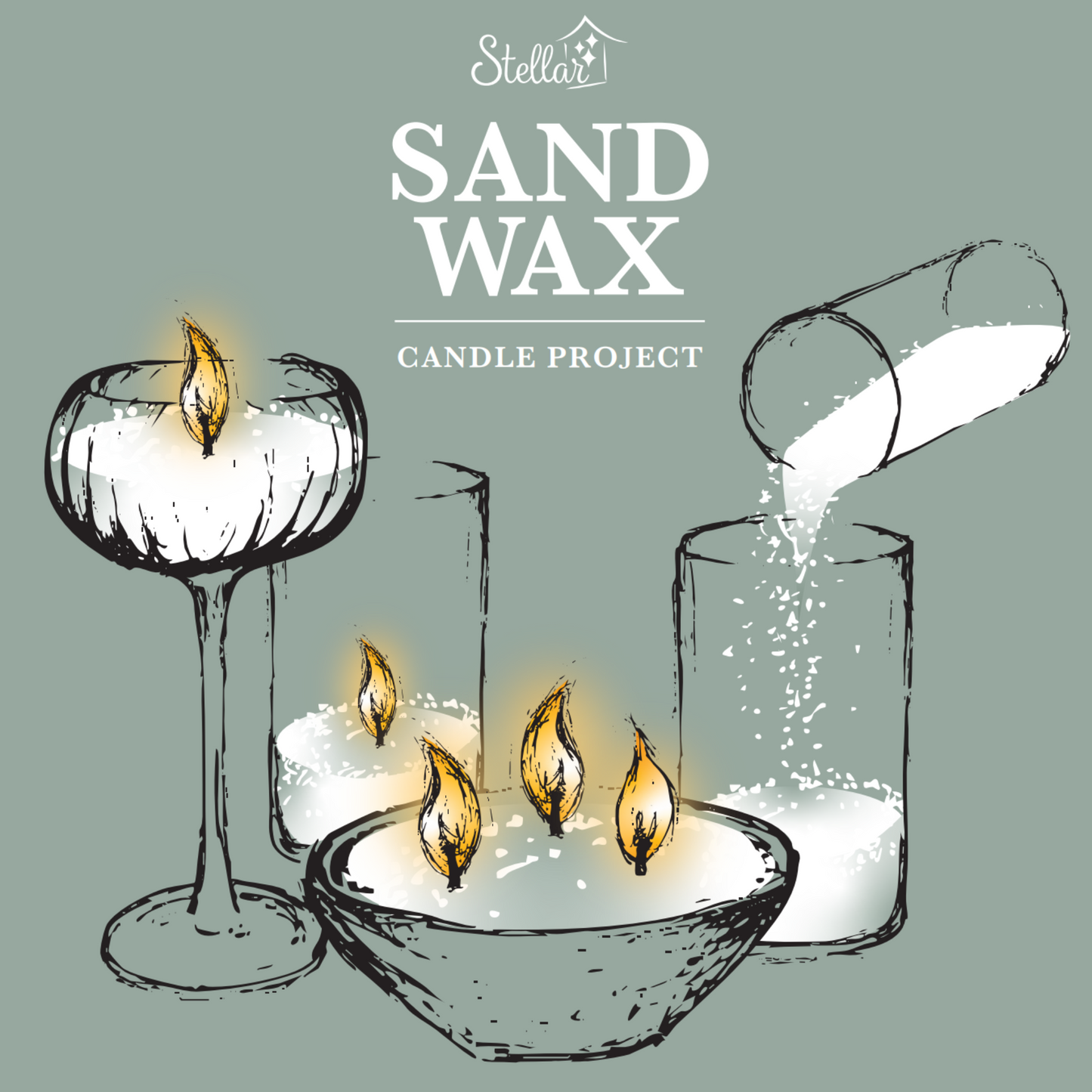 Sand Wax 250gm (500ml vol) Wicks Included