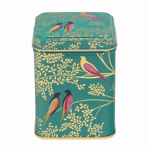 Sara Miller London Green Birds 100 g Square Tin