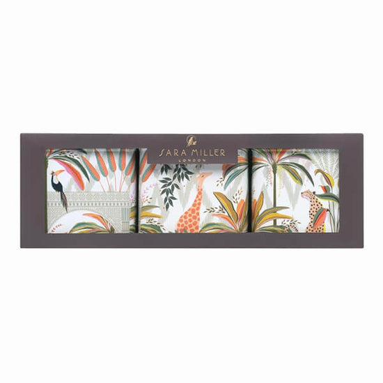 Sara Miller London Palm Garden Set of 3 Square Caddies