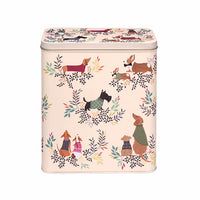 Sara Miller London Dapper Dogs large rectangular storage tin with illustrated dogs