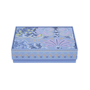 Sara Miller London Filigree powder blue rectangular tin with songbird and gold detailing