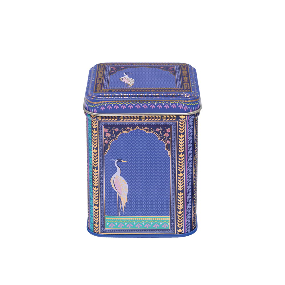 Sara Miller London India Lattice Windows 100 g square tin in blue and purple