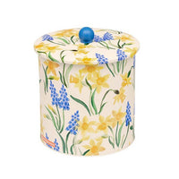 Emma Bridgewater Signs of Spring biscuit barrel with daffodils and blue tit