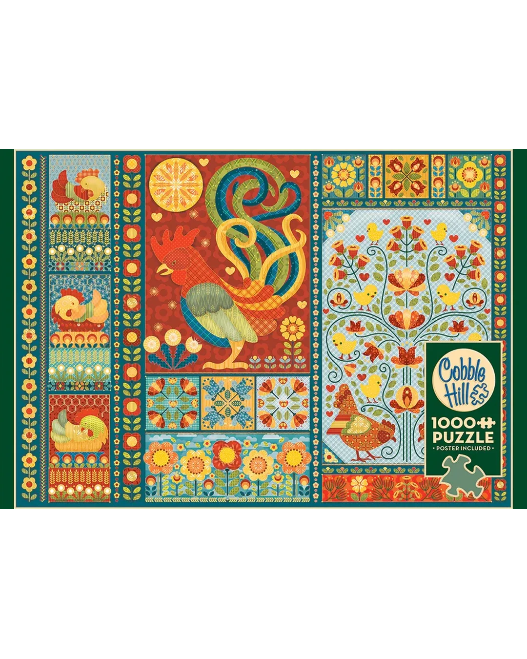 Cobble Hill Scandi Chicken Quilt 1000-Piece Jigsaw Puzzle-3