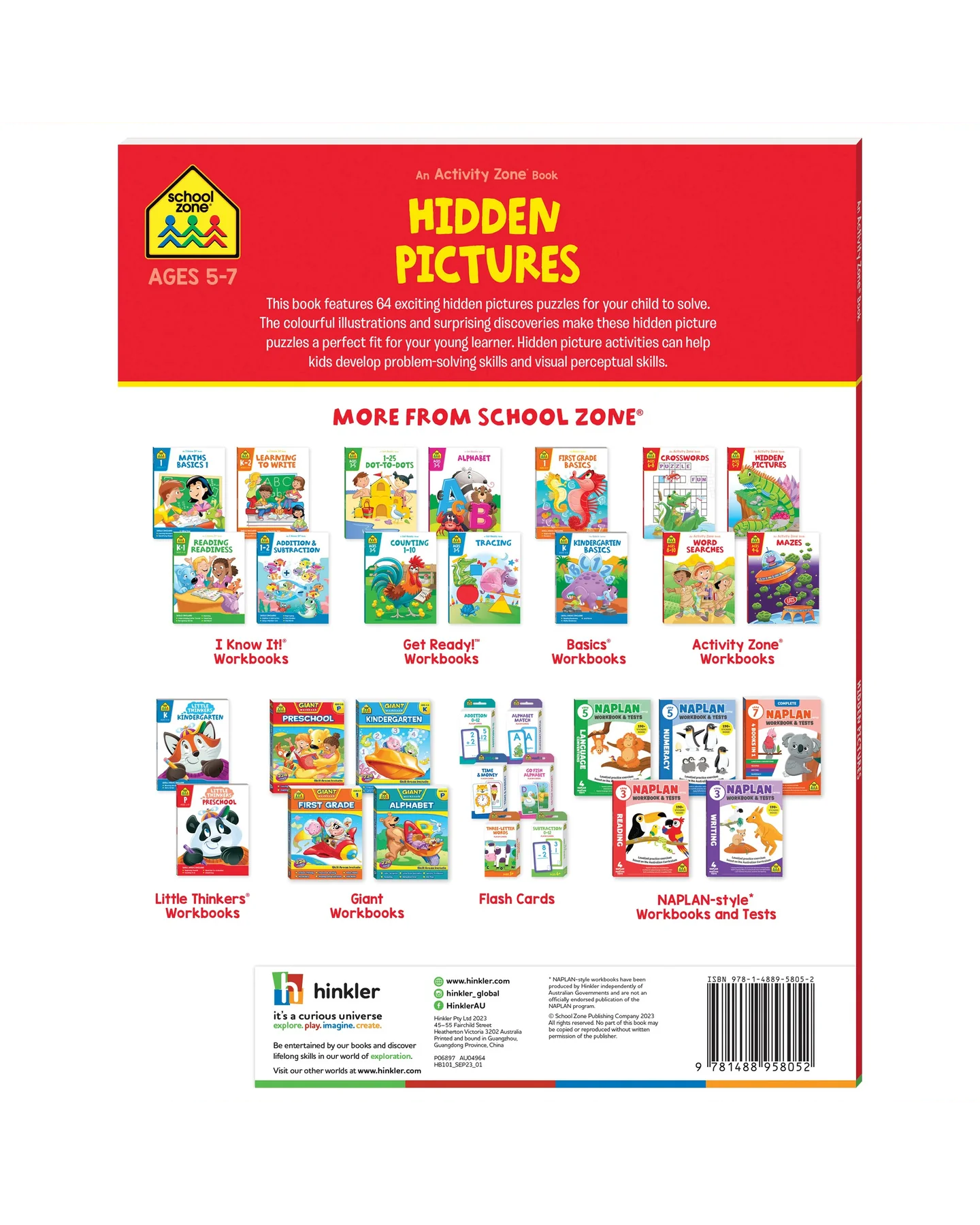 School Zone Activity Zone Hidden Pictures Workbook-2