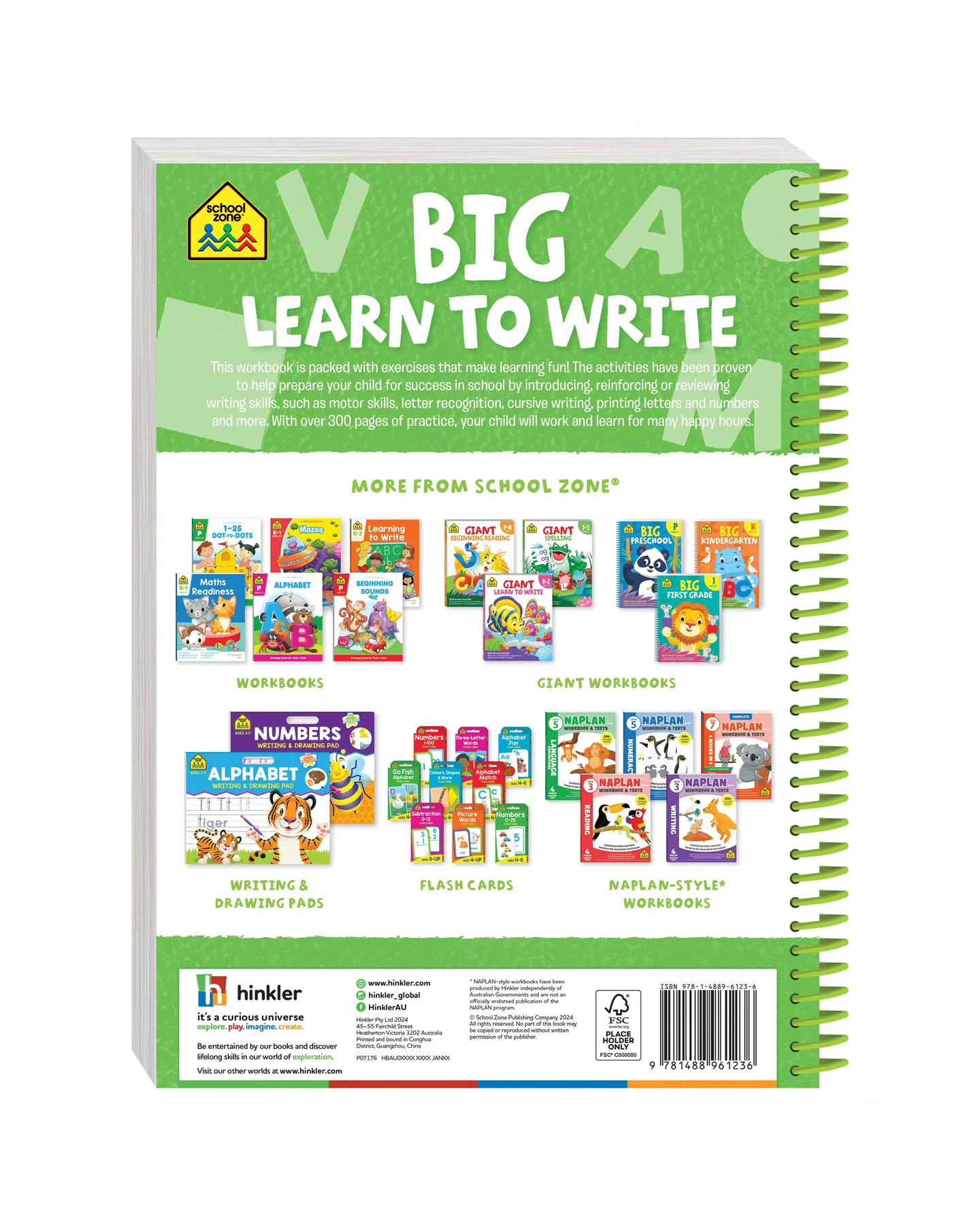 School Zone Big Spiro Writing Workbook-1