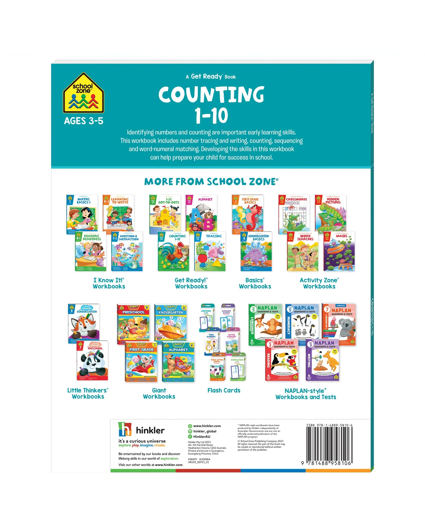 School Zone Get Ready Counting 1-10 Workbook-2