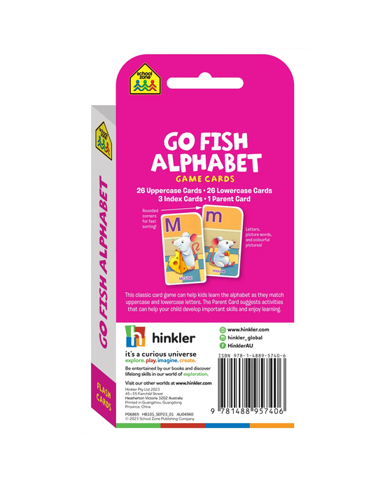 School Zone Go Fish Alphabet Game Cards
