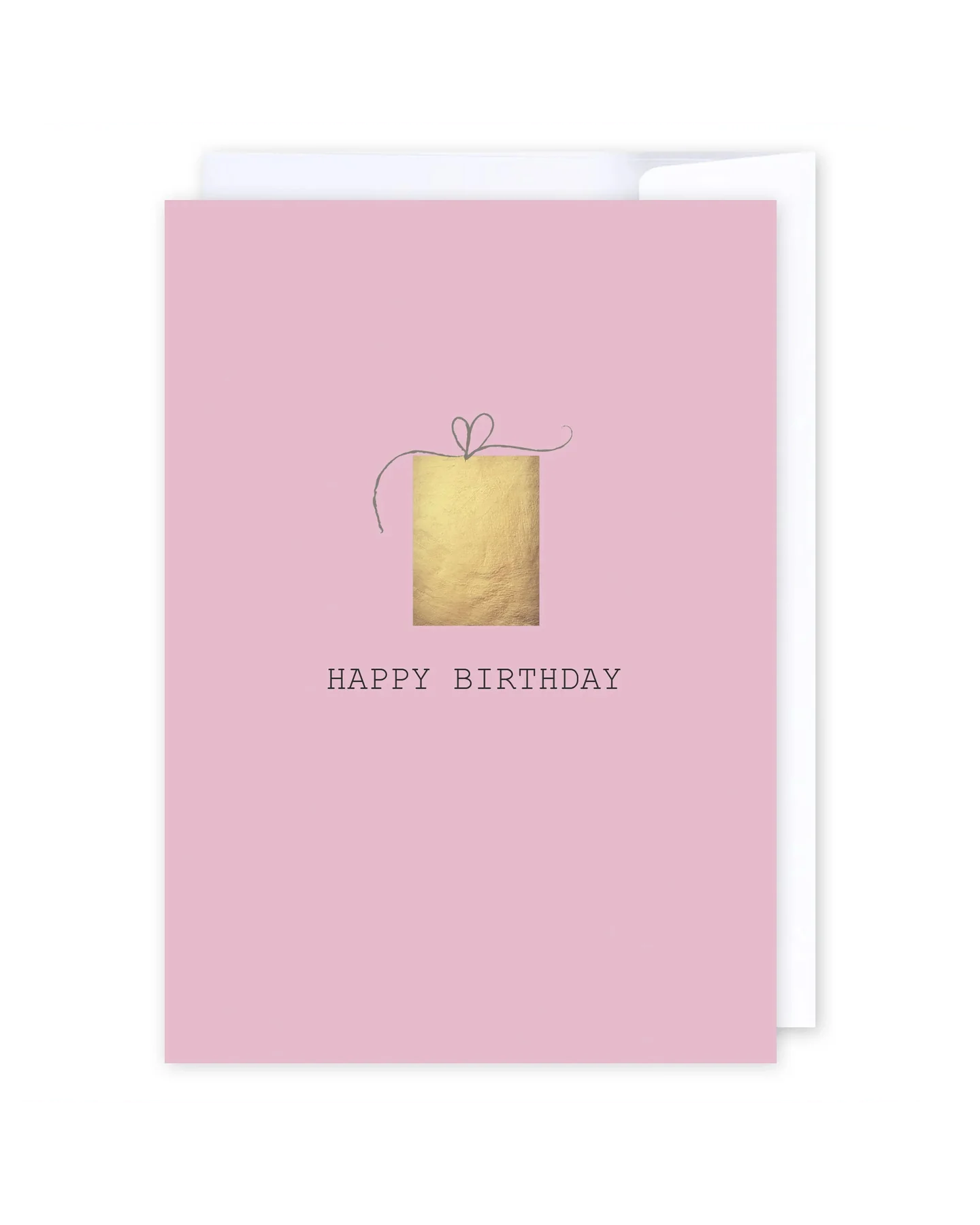 Simple present pink & gold Greeting Cards