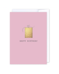 Simple present pink & gold Greeting Cards