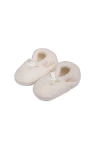 Snuggly Natural / Taupe Baby Booties - 0-6 Months