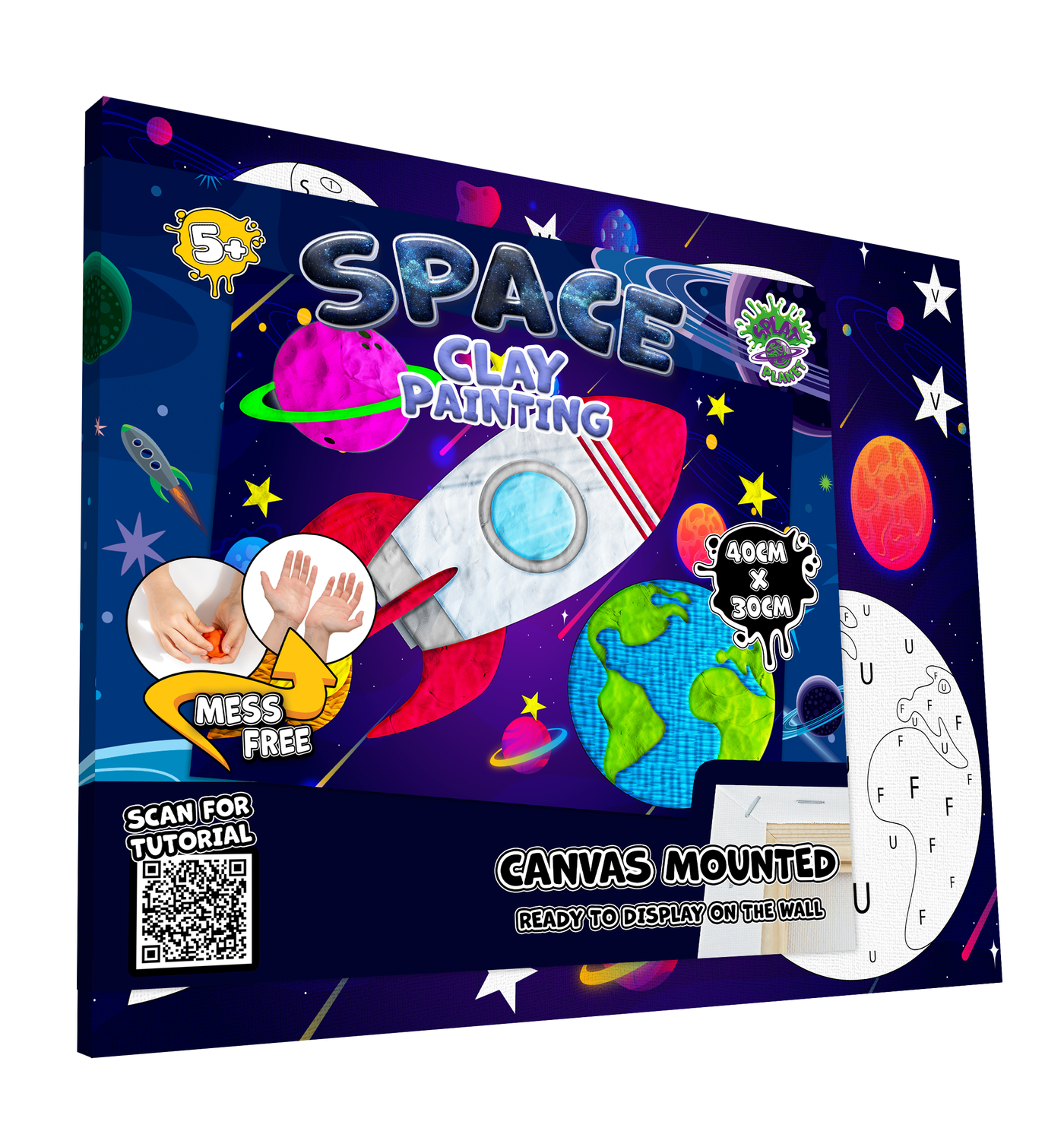 Splat Planet Space Clay Painting Kit 40 x 30 cm