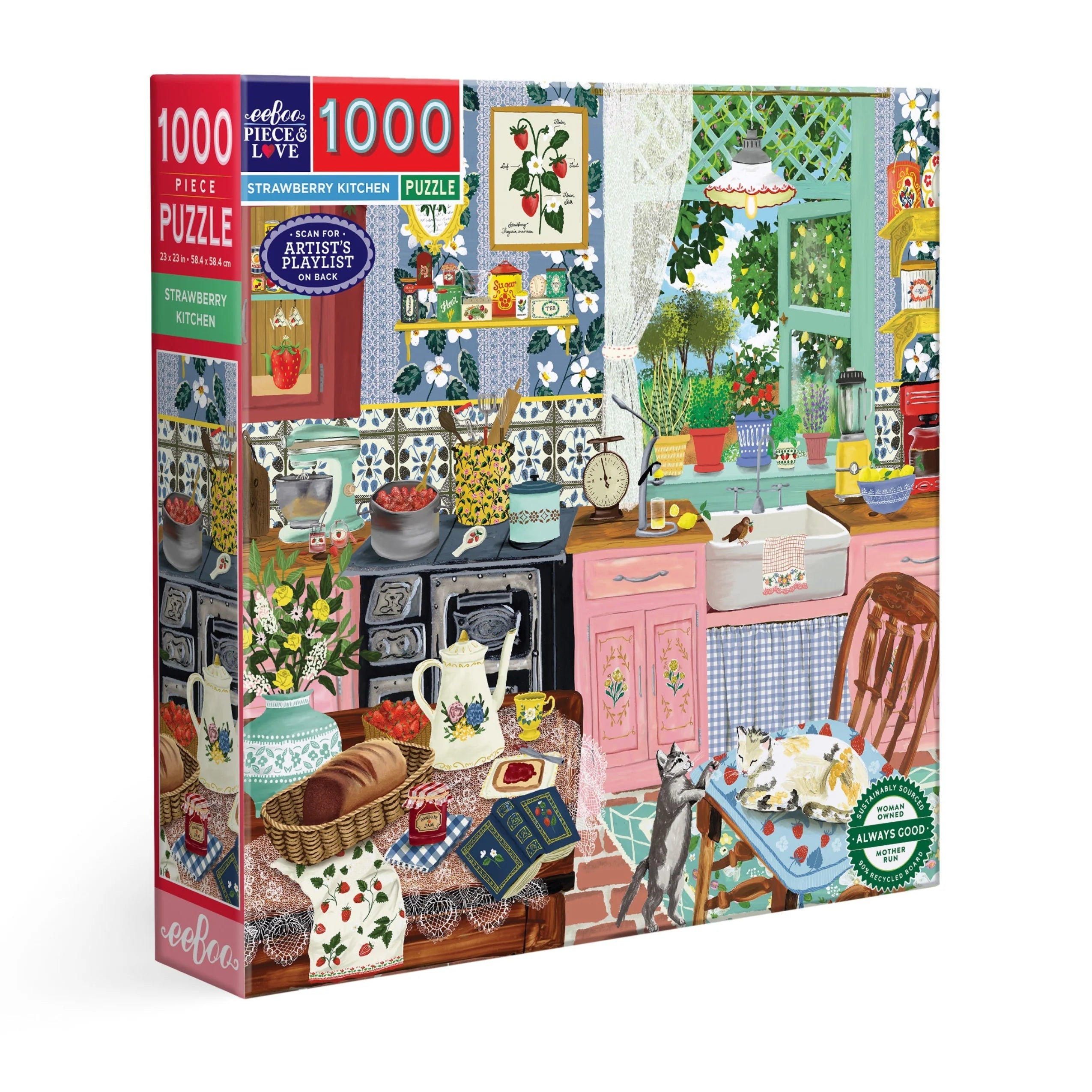 eeBoo Strawberry Kitchen 1000-Piece Jigsaw Puzzle