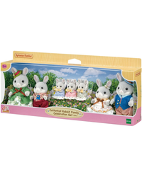 Sylvanian Families Cottontail Rabbit Family Celebration Set with seven rabbit figures