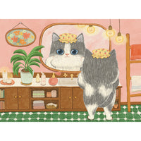 The Puzzle Collab Cat in The Bathroom 500 Piece Puzzle