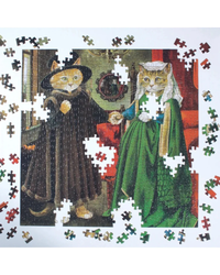 Galison The Arnolfini Marriage Meowsterpiece of Western Art 500-Piece Jigsaw Puzzle-3