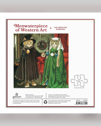 Galison The Arnolfini Marriage Meowsterpiece of Western Art 500-Piece Jigsaw Puzzle-4