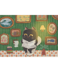 The Puzzle Collab Black Cat on The Toilet 99 Piece Micro Puzzle