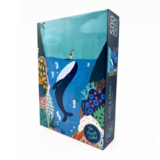 The Puzzle Collab Surfer and Whale 500pc Jigsaw Puzzle