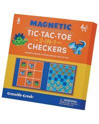 Tic Tac Toe & Checkers - Dino - Croc Creek Magnetic Games Board Games