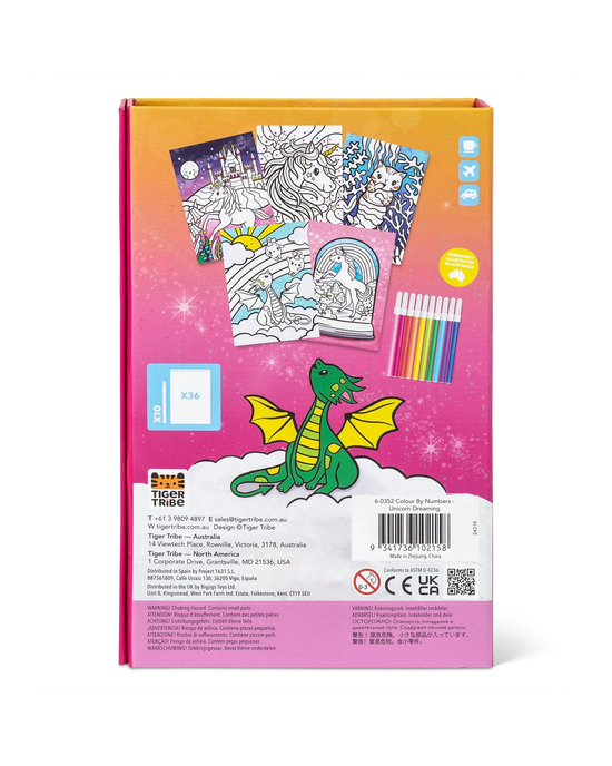 Tiger Tribe Unicorn Dreaming Colour by Numbers Set