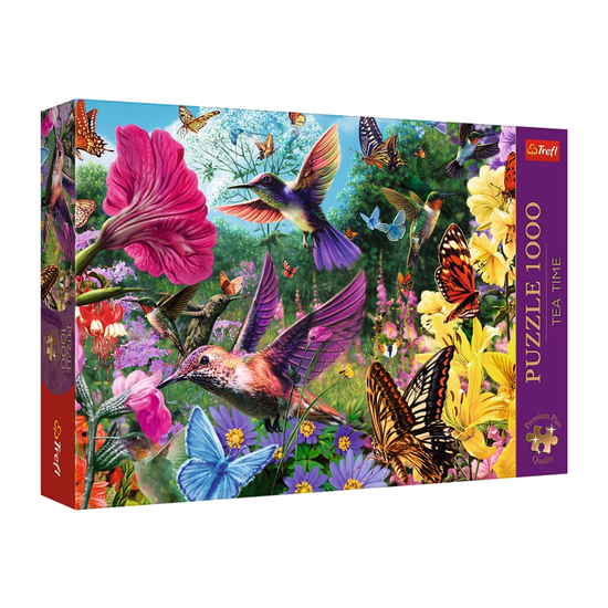 Trefl Tea Time Puzzle - 1000pc Premium Plus - Hummingbird Garden