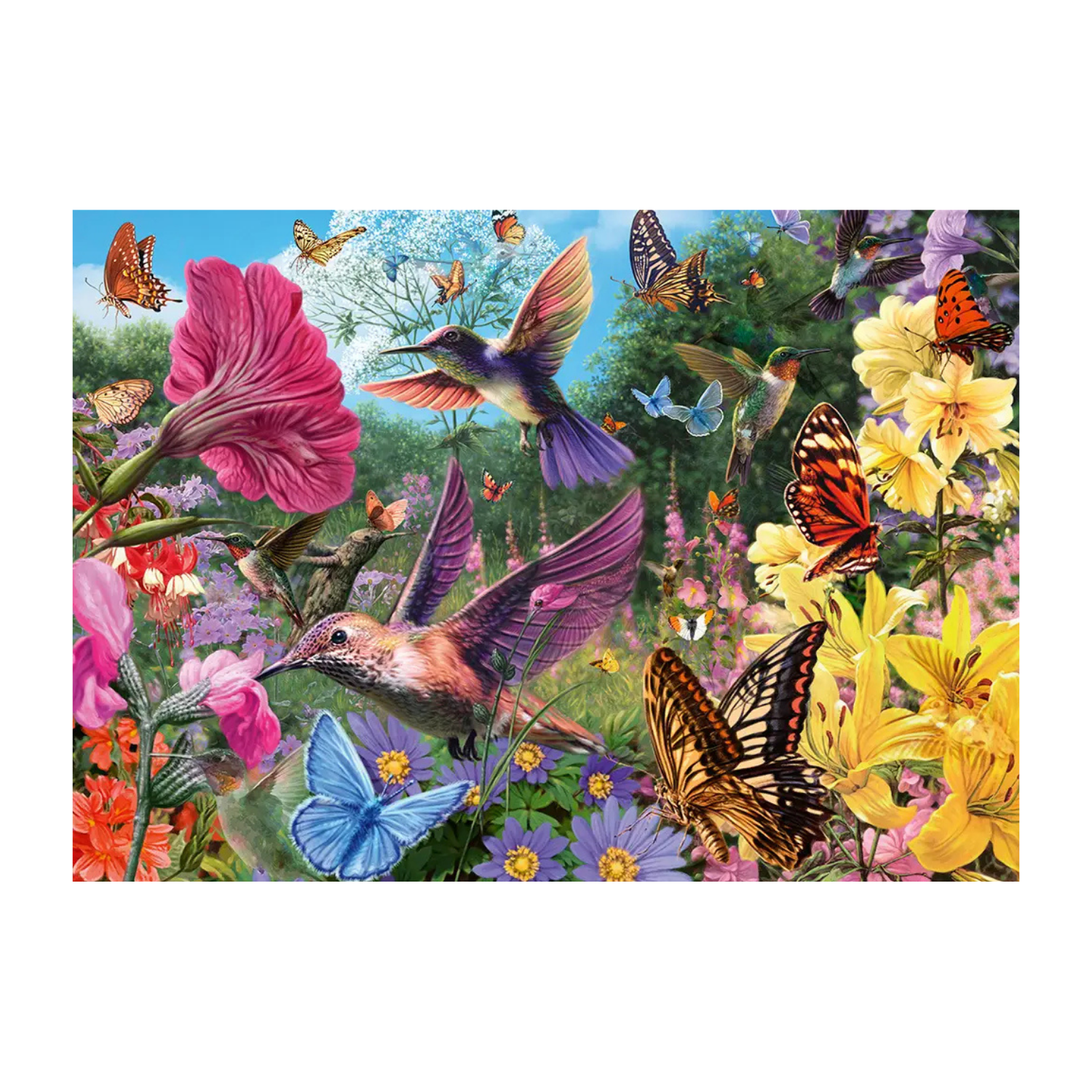 Trefl Tea Time Puzzle - 1000pc Premium Plus - Hummingbird Garden
