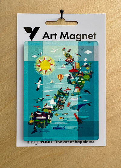 NZ Map Art Magnet