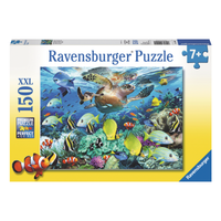 Ravensburger Underwater Paradise 150-piece jigsaw puzzle box with sea turtles and tropical reef fish