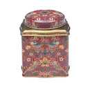 William Morris Strawberry Thief red wavy tea caddy with domed lid