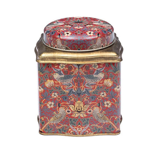 William Morris Strawberry Thief Red Wavy Tea Caddy