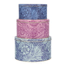 William Morris Marigold set of three round cake tins in blue green and pink