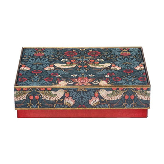 William Morris Strawberry Thief Green Medium Rectangular Tin