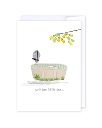 Welcome little one fantail Greeting Cards
