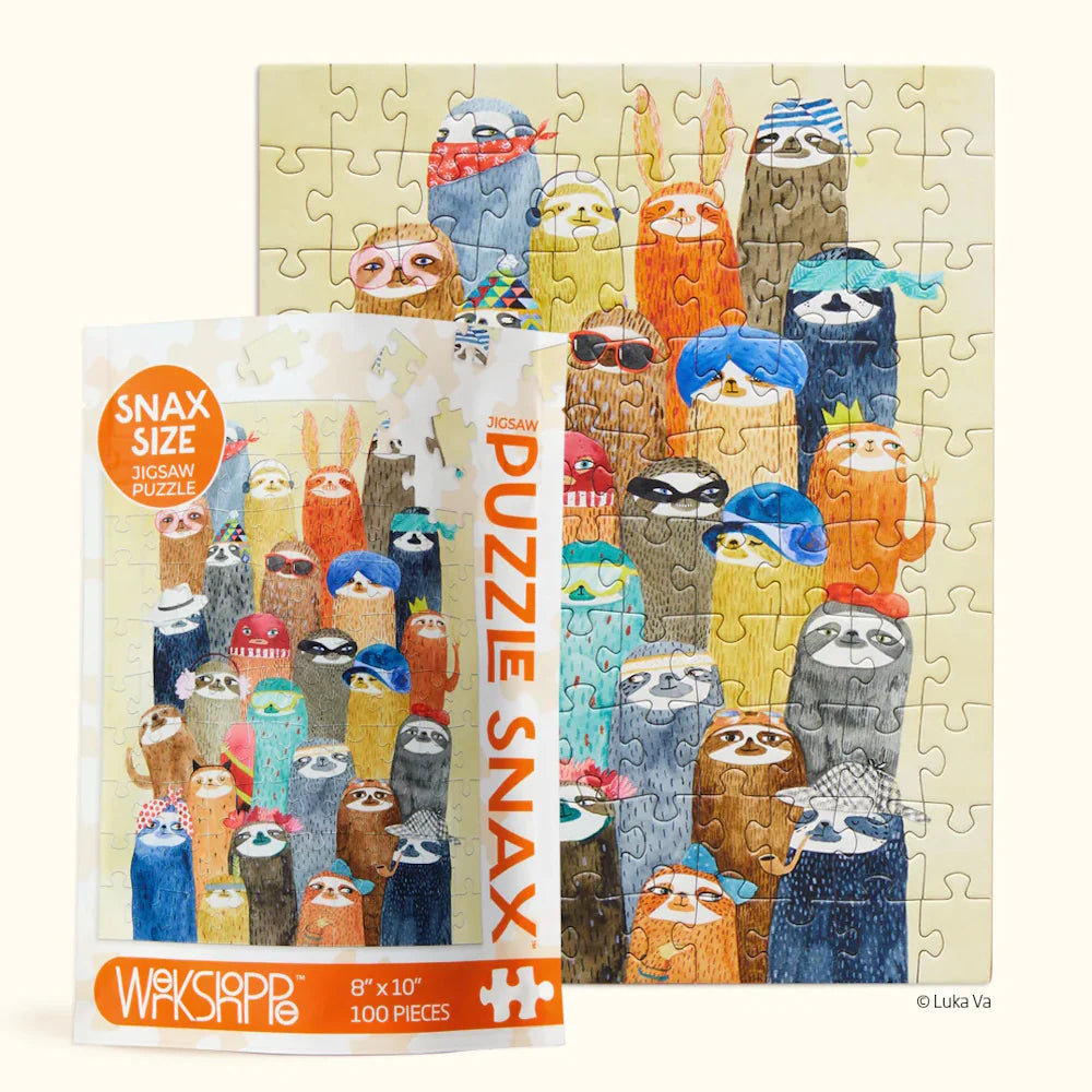 WerkShoppe - Sloth Party - Snax 100 Pce - Puzzle Snax