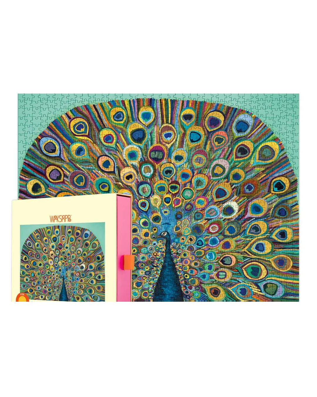 WerkShoppe - Peacock 1000 Pce - Premium Gold Foil Puzzle Adult Jigsaws