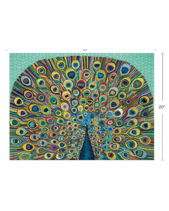 WerkShoppe - Peacock 1000 Pce - Premium Gold Foil Puzzle