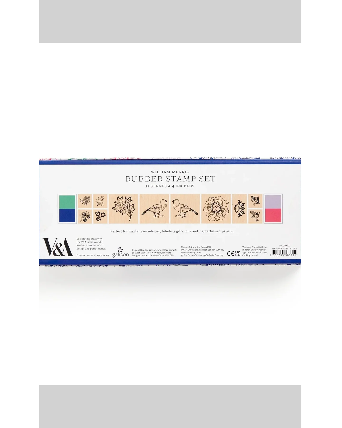 Galison William Morris Rubber Stamp Set-7