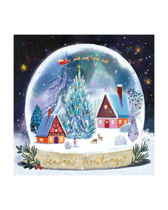 Winter Village Snow Globe 8 Pkt - Christmas Card Pack