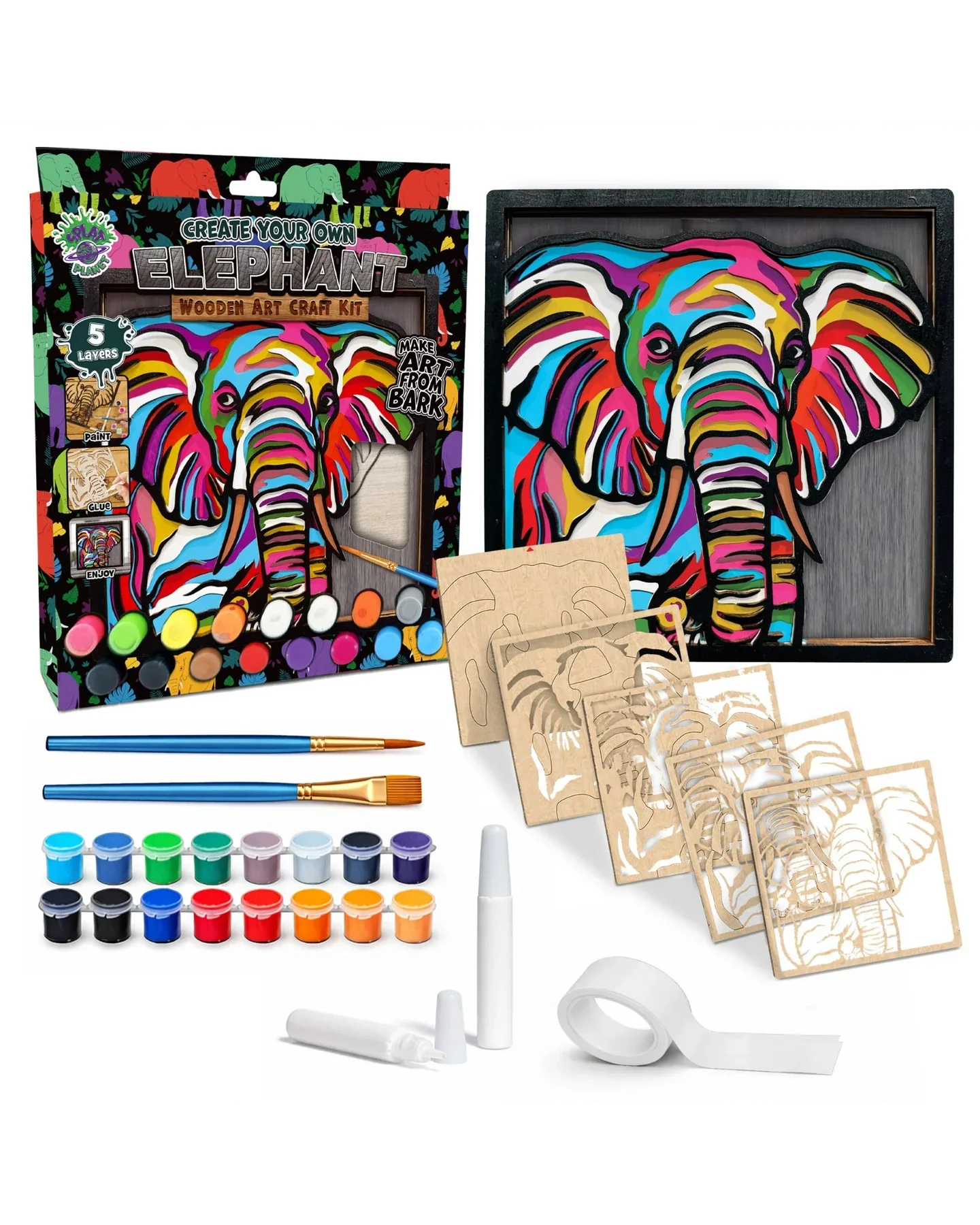 Splat Planet Elephant Wooden Art Craft Kit