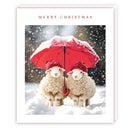 Two Sheep and an Umbrella Christmas Card