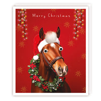 Christmas Horse Card - Fluff