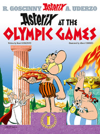 Front cover of Asterix at the Olympic Games: Album 12 hardback Asterix comic