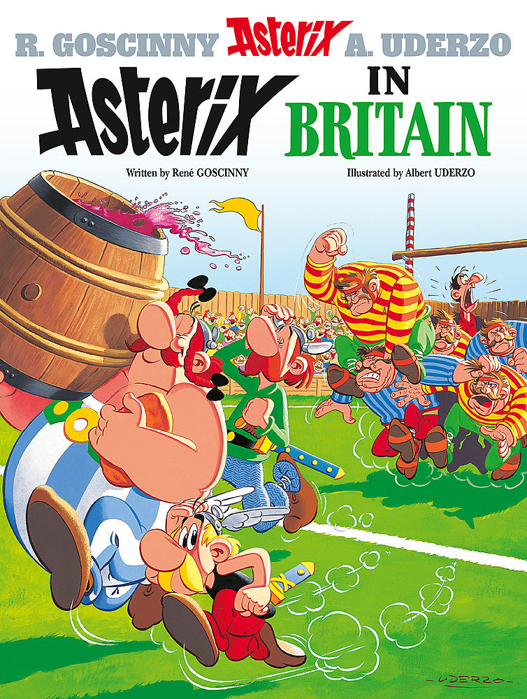 Front cover of Asterix in Britain: Album 8 hardback Asterix comic