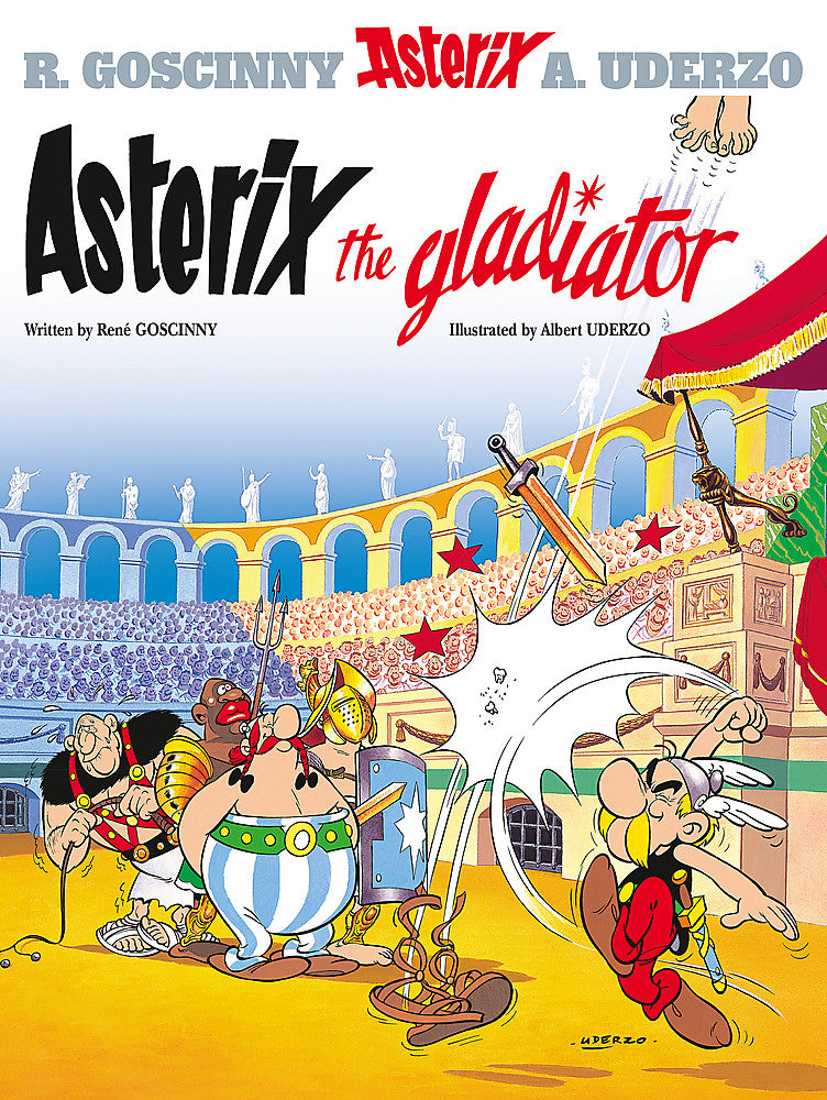 Front cover of Asterix the Gladiator: Album 4 hardback Asterix comic