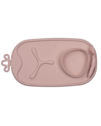 b.box Roll + Go Mealtime Mat – Blush Feeding Plates