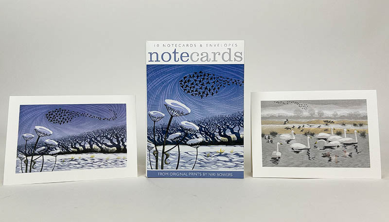Snow Starlings & Seven Swans 10 Pkt - Notecards
